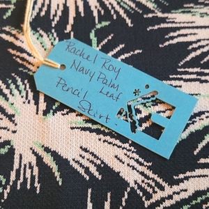 Rachel Roy navy palm leaf pencil skirt